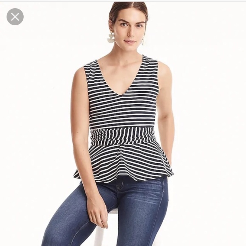 J Crew Sleeveless Tie-Waist Peplum Top Size Small